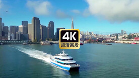 航拍海上飞驰的游艇