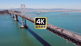 航拍海上跨海大桥美景