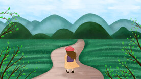 手绘创意春分插画图片