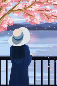 手绘创意春分插画图片