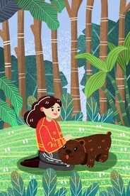 手绘创意春分插画图片