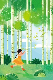 手绘创意春分插画图片