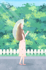  手绘创意春分插画图片