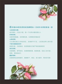蓝色美容玫瑰海报