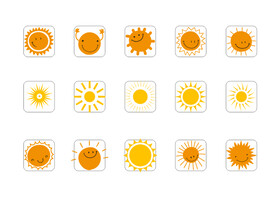 卡通金色太阳素材