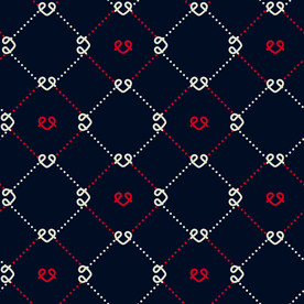 大牌几何线条心形格子