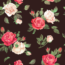 ：手绘花卉印花图案