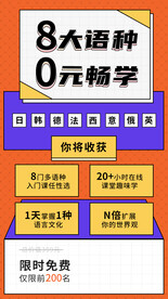 小语种教育学习宣传海报