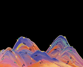 国潮山水边框图片 