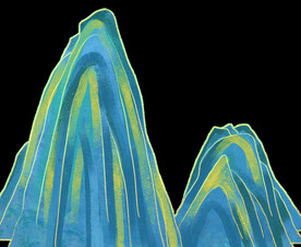 国潮山水边框图片 