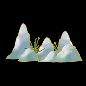 国潮山水边框图片 