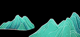 国潮山水边框图片 