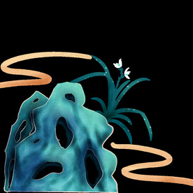 国潮山水边框图片 