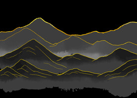 国潮山水边框图片 
