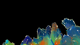  国潮山水边框图片 