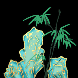 国潮山水边框图片