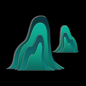 国潮山水边框图片