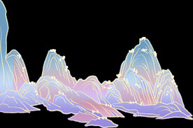 国潮山水边框图片 