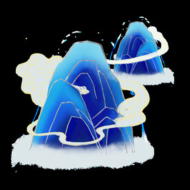 国潮山水边框图片 