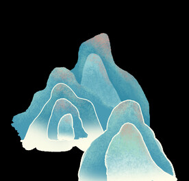 国潮山水边框图片 