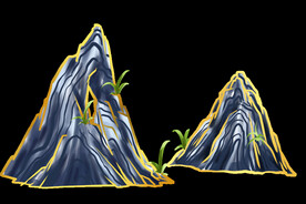 国潮山水边框图片 