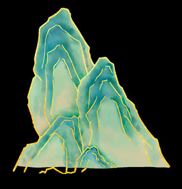 国潮山水边框图片 