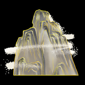 国潮山水边框图片 