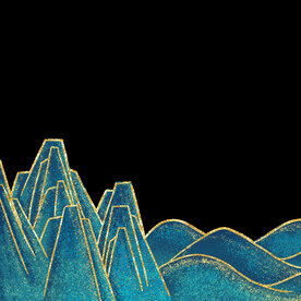 国潮山水边框图片 