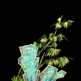  国潮山水边框图片