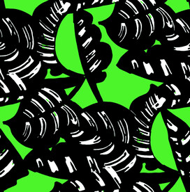 大牌几何叶子印花