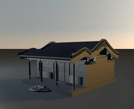 C4D模型古建 寺庙  