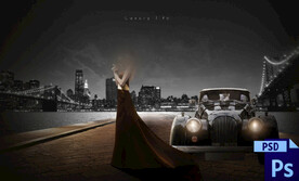 典雅写真换景背景模版