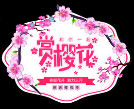 粉色系赏樱花展牌