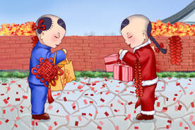 新春年货节插画图片