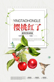 新鲜水果樱桃促销海报