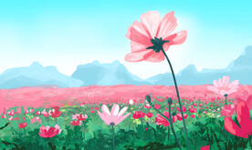 插画花