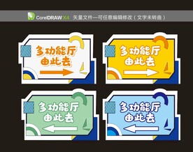 卡通科技指示牌