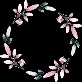 粉色花型叶子植物花环