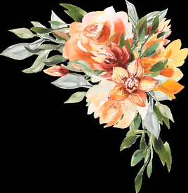 橘黄色阳光花卉贺卡婚礼装饰图案