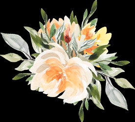 橘黄色阳光花卉贺卡婚礼装饰图案