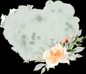 橘黄色阳光花卉贺卡婚礼装饰图案