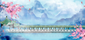 手绘古风插画背景图片