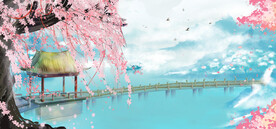 手绘古风插画背景图片