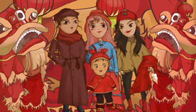 新春年货节插画图片