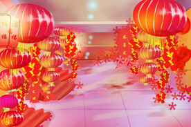 新春年货节插画图片