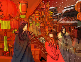 新春年货节插画图片