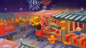 新春年货节插画图片