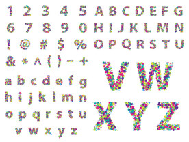 彩色斑点英文字母