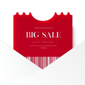 红色销售标签PSD素材