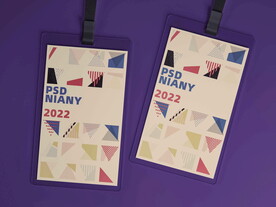 抽绳工作工牌品牌psd样机